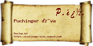 Puchinger Éva névjegykártya